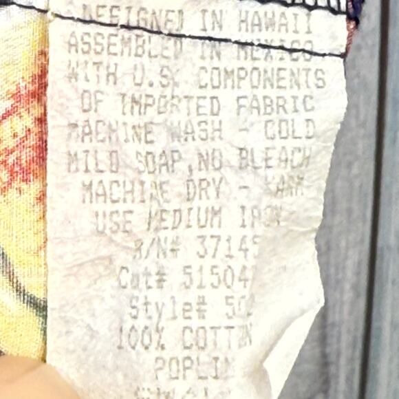 Hilo Hattie Vintage Hawaiian Shirt Button Down Tropical Small Tiki Luau Cotton - Picture 3 of 8